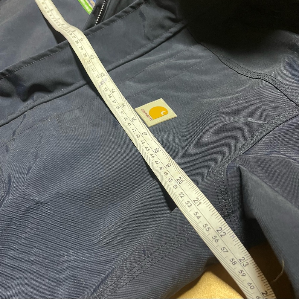 Carhartt Men's Storm Defender Navy Jacket Small Loose Fit Oversized Embroidered - Picture 4 of 5